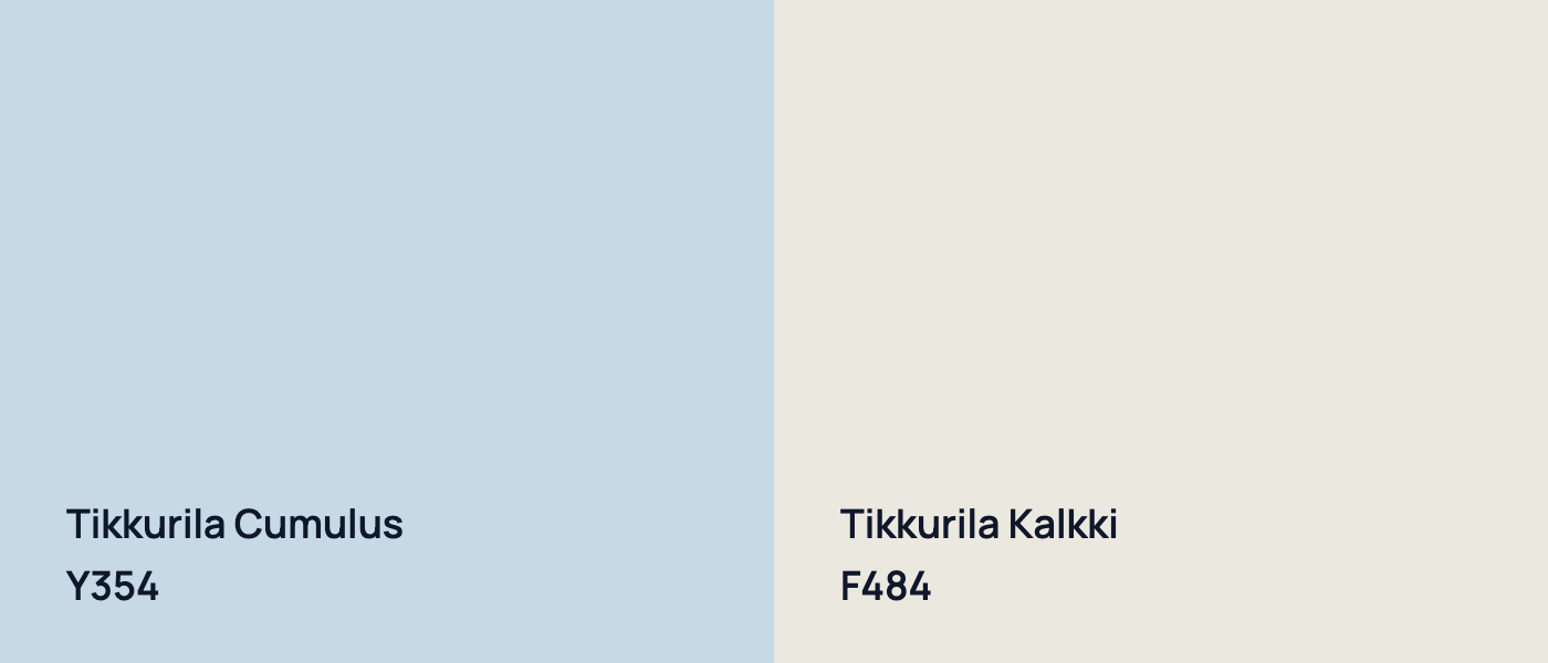 Tikkurila Cumulus Y354 vs Tikkurila Kalkki F484