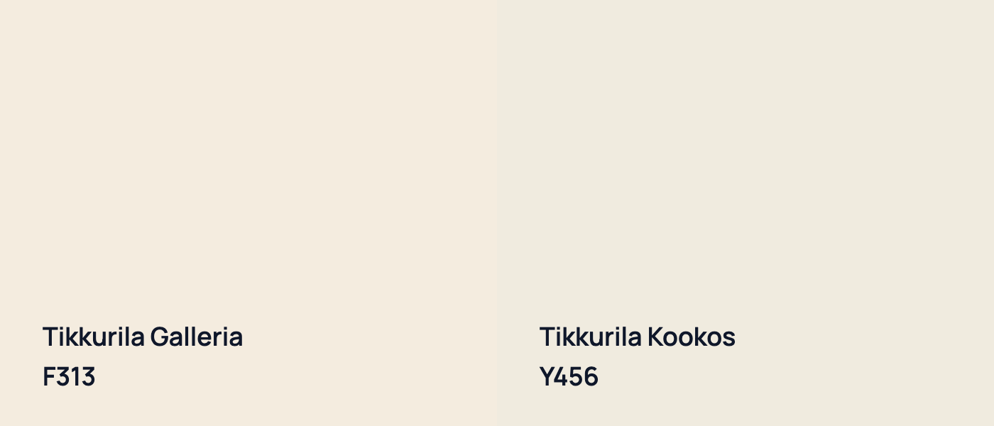 Tikkurila Galleria F313 vs Tikkurila Kookos Y456