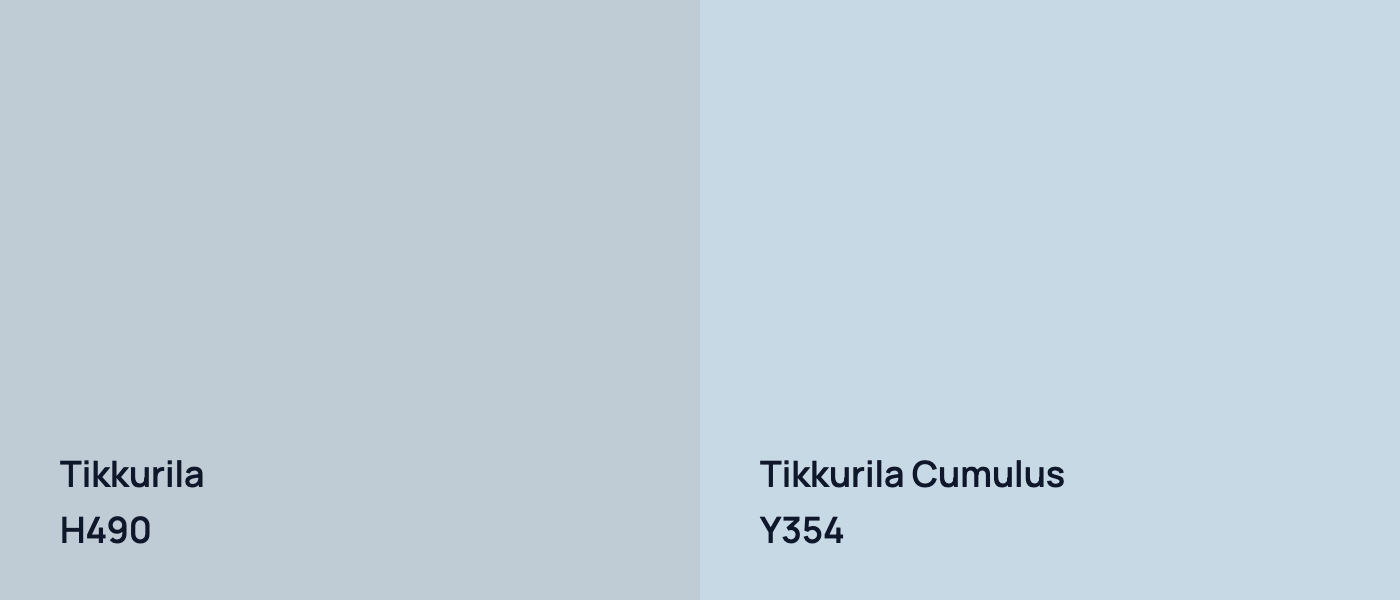 Tikkurila  H490 vs Tikkurila Cumulus Y354