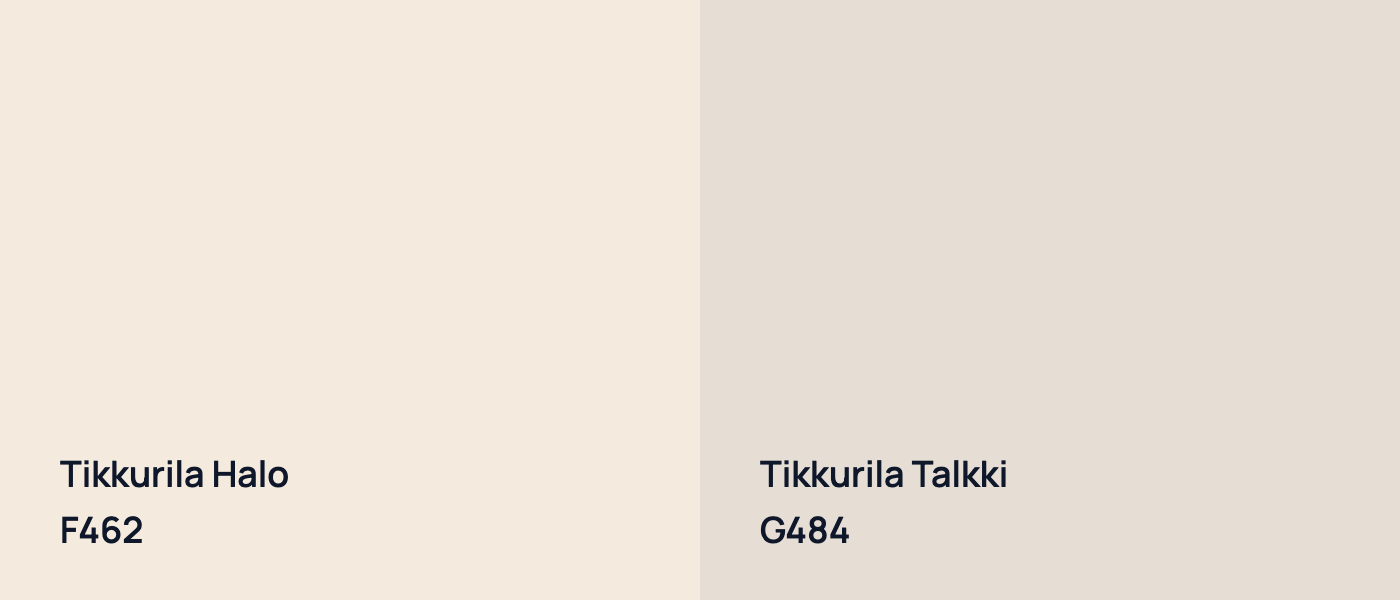 Tikkurila Halo F462 vs Tikkurila Talkki G484