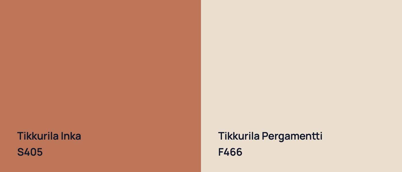 Tikkurila Inka S405 vs Tikkurila Pergamentti F466