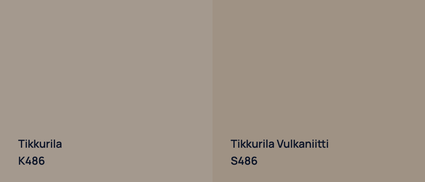 Tikkurila  K486 vs Tikkurila Vulkaniitti S486