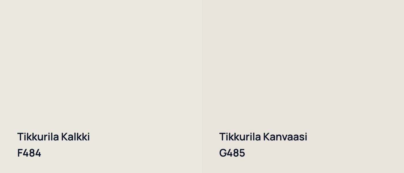 Tikkurila Kalkki F484 vs Tikkurila Kanvaasi G485