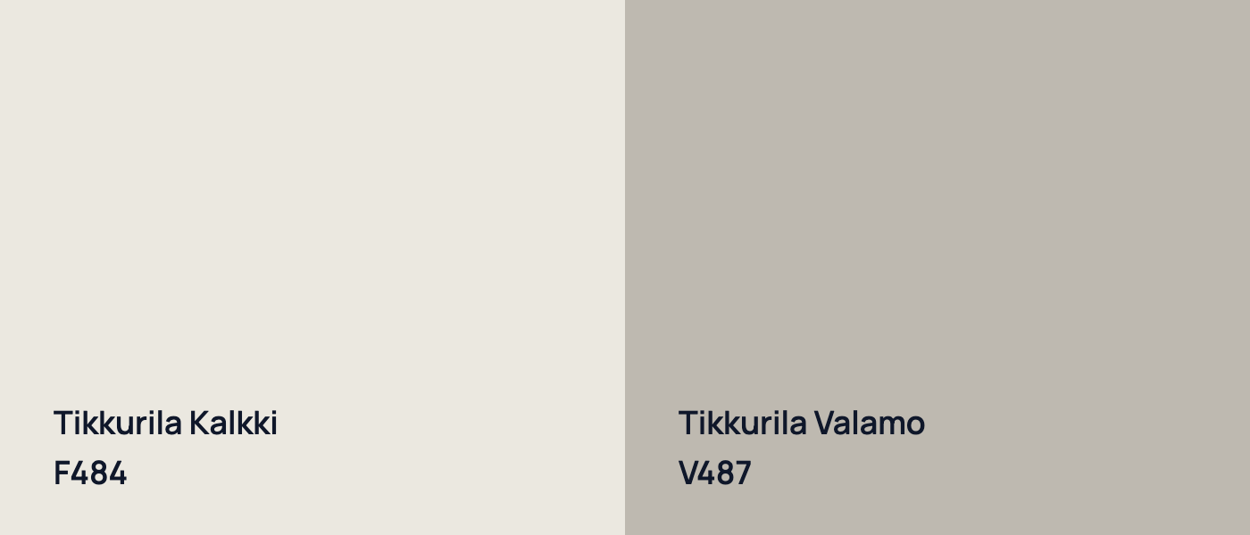 Tikkurila Kalkki F484 vs Tikkurila Valamo V487