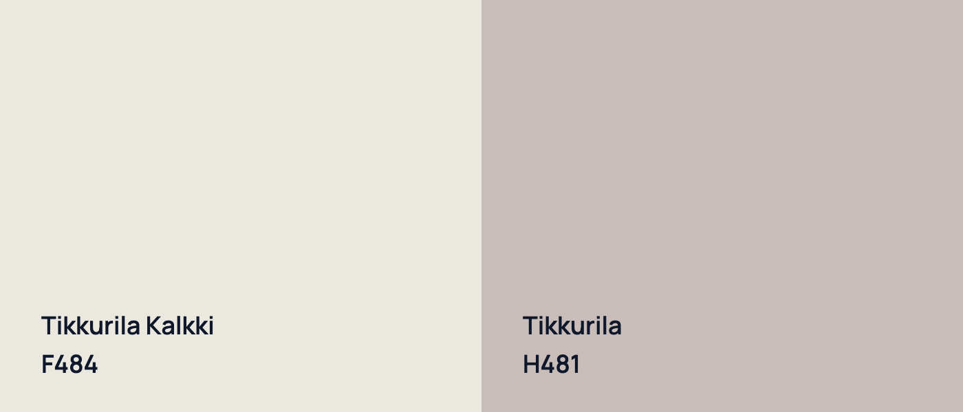 Tikkurila Kalkki F484 vs Tikkurila  H481