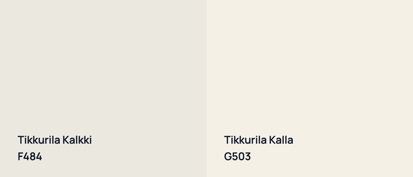 Tikkurila Kalkki F484 vs Tikkurila Kalla G503