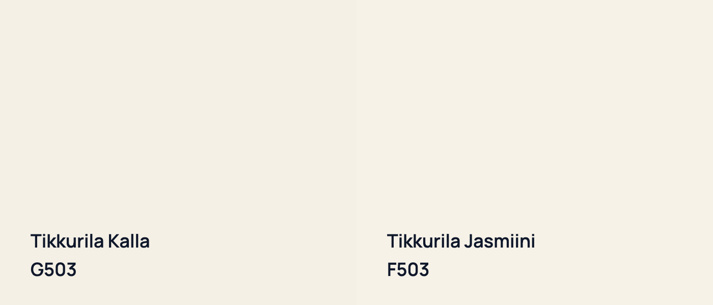 Tikkurila Kalla G503 vs Tikkurila Jasmiini F503