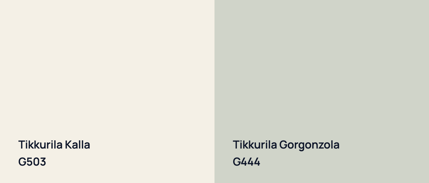 Tikkurila Kalla G503 vs Tikkurila Gorgonzola G444