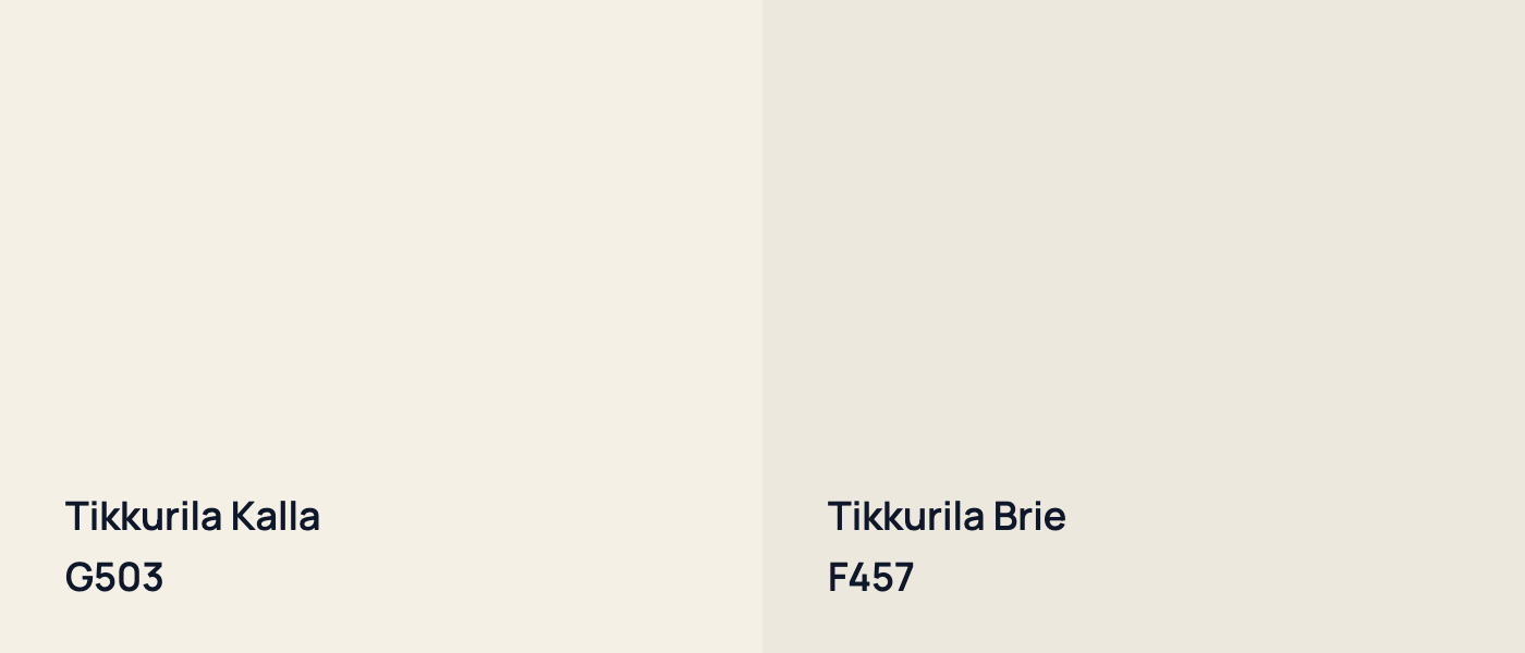 Tikkurila Kalla G503 vs Tikkurila Brie F457