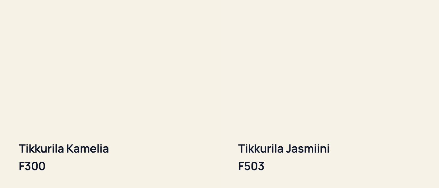 Tikkurila Kamelia F300 vs Tikkurila Jasmiini F503