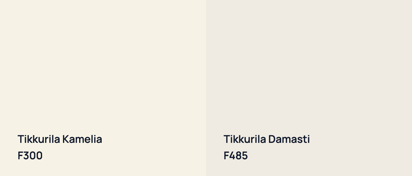 Tikkurila Kamelia F300 vs Tikkurila Damasti F485