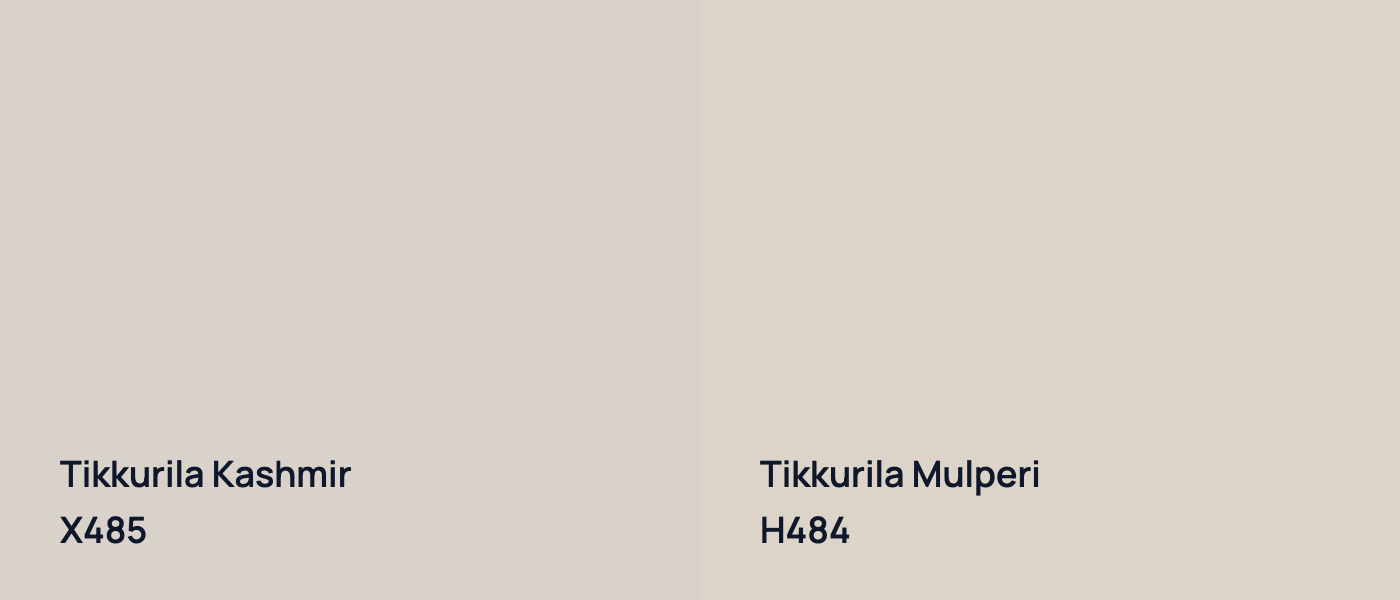 Tikkurila Kashmir X485 vs Tikkurila Mulperi H484