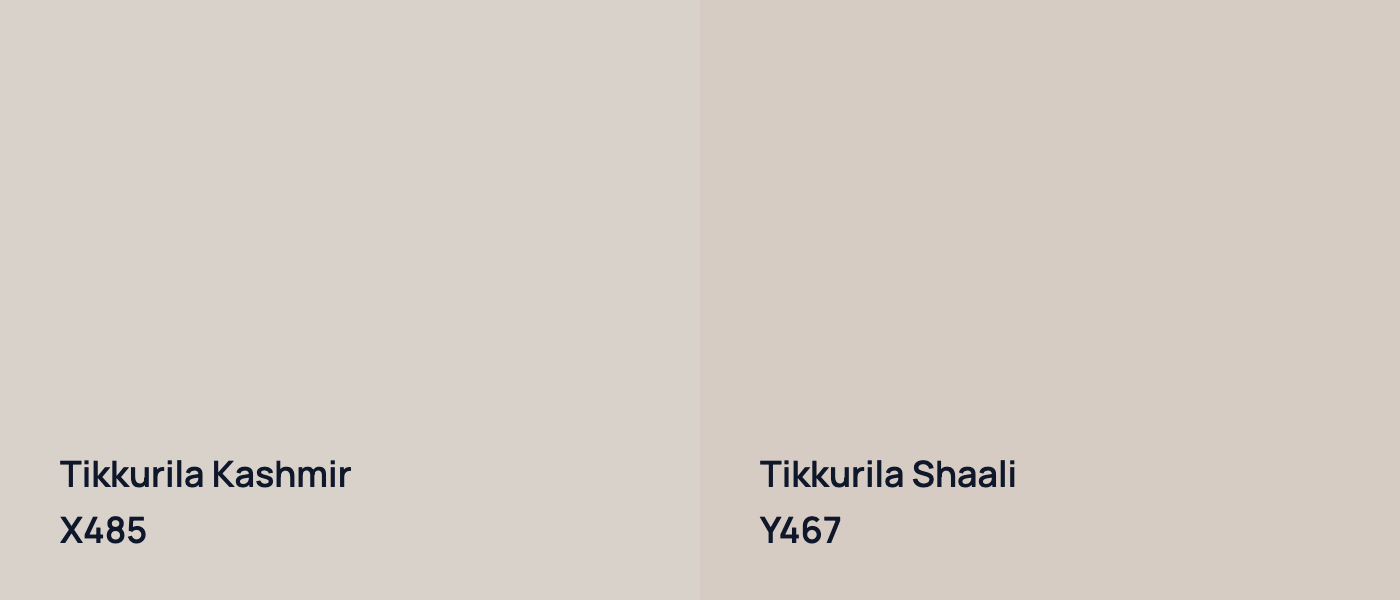 Tikkurila Kashmir X485 vs Tikkurila Shaali Y467