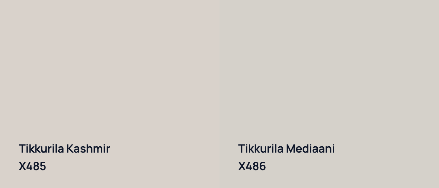 Tikkurila Kashmir X485 vs Tikkurila Mediaani X486