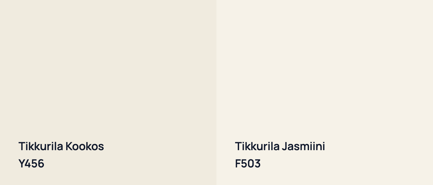Tikkurila Kookos Y456 vs Tikkurila Jasmiini F503