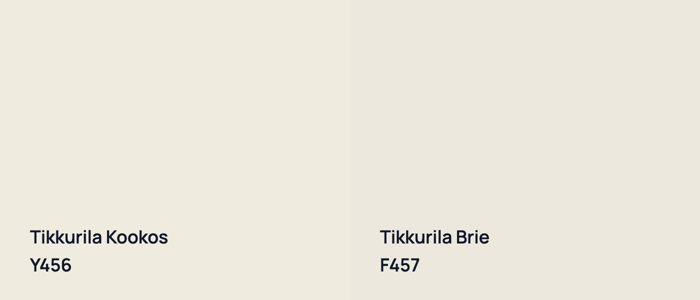 Tikkurila Kookos Y456 vs Tikkurila Brie F457