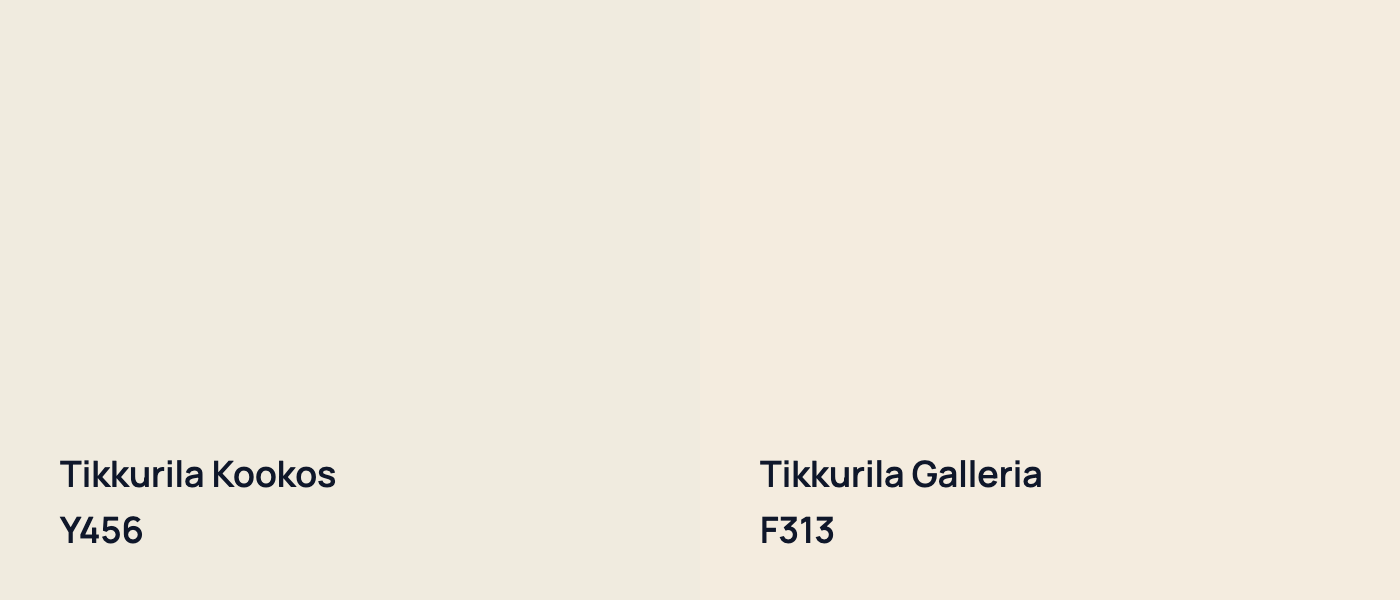 Tikkurila Kookos Y456 vs Tikkurila Galleria F313