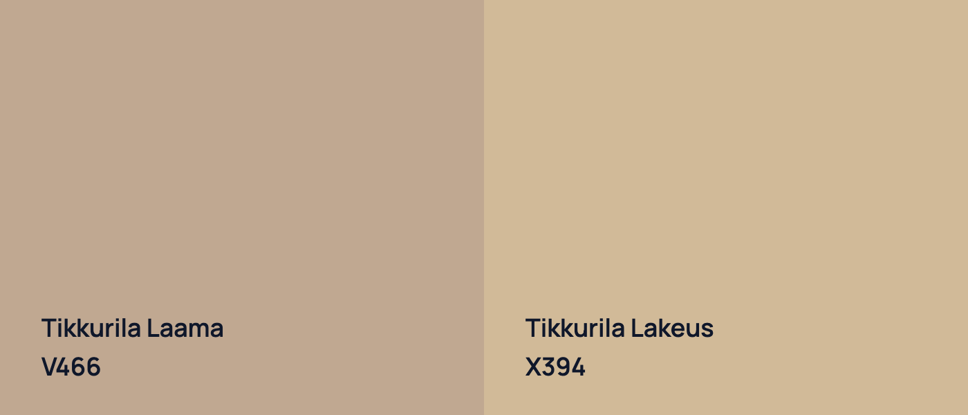 Tikkurila Laama V466 vs Tikkurila Lakeus X394