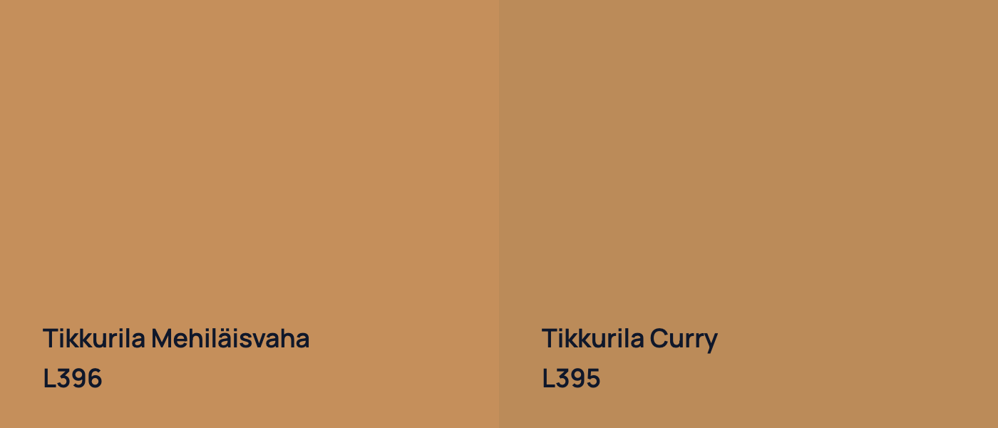 Tikkurila Mehiläisvaha L396 vs Tikkurila Curry L395