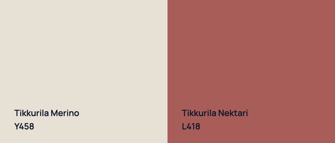 Tikkurila Merino Y458 vs Tikkurila Nektari L418