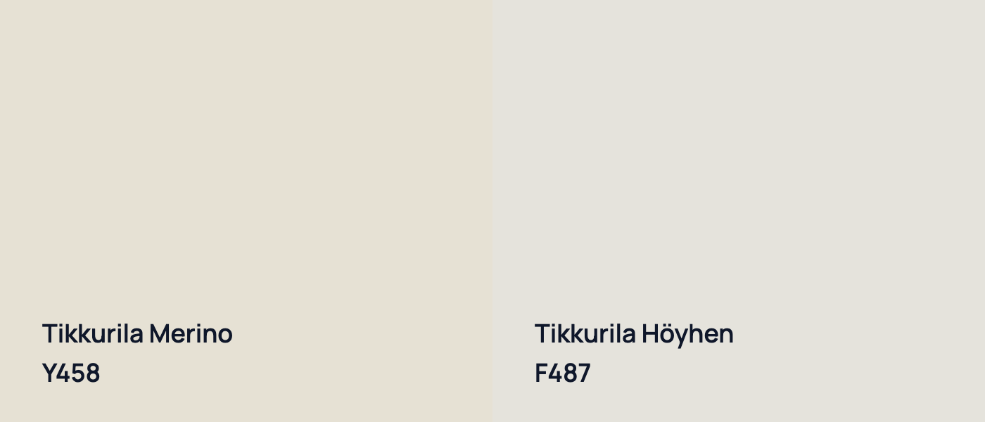 Tikkurila Merino Y458 vs Tikkurila Höyhen F487