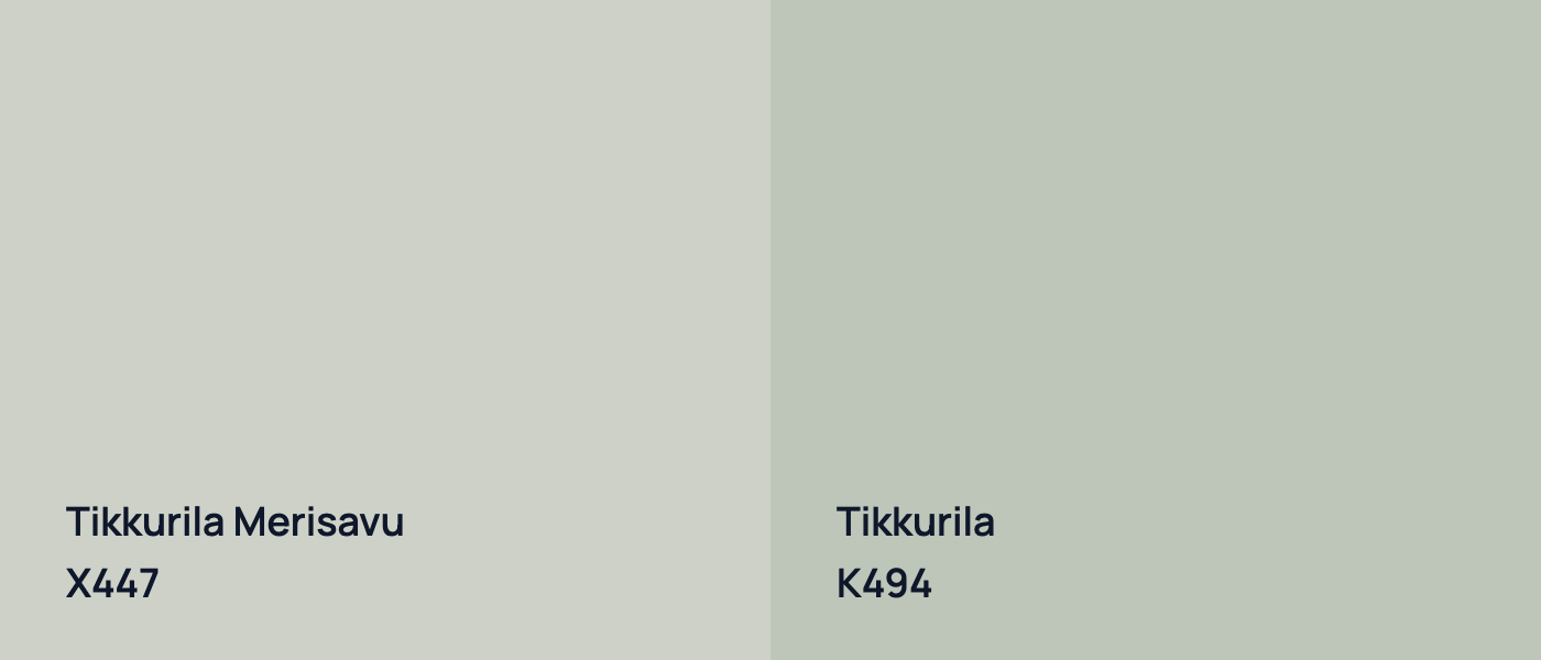Tikkurila Merisavu X447 vs Tikkurila  K494