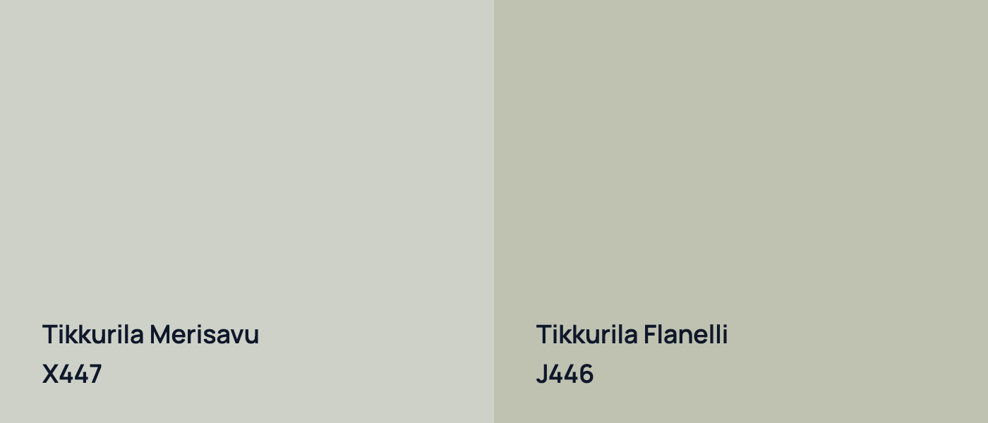 Tikkurila Merisavu X447 vs Tikkurila Flanelli J446