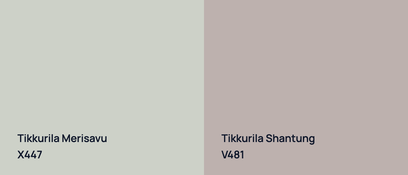 Tikkurila Merisavu X447 vs Tikkurila Shantung V481