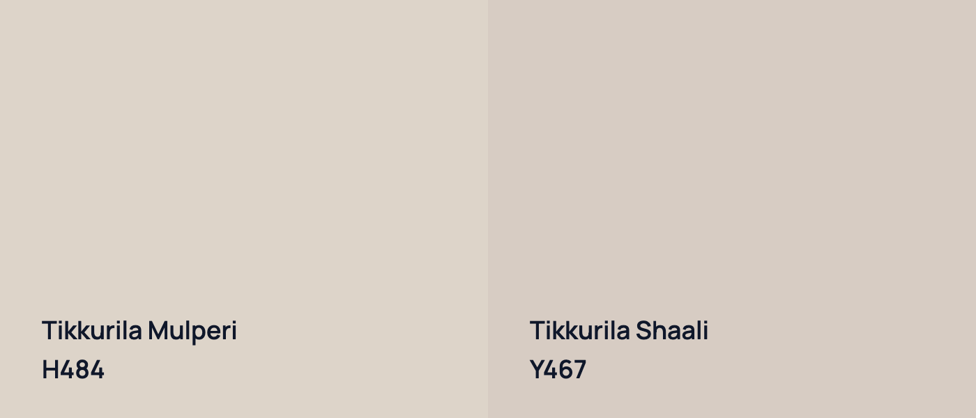 Tikkurila Mulperi H484 vs Tikkurila Shaali Y467