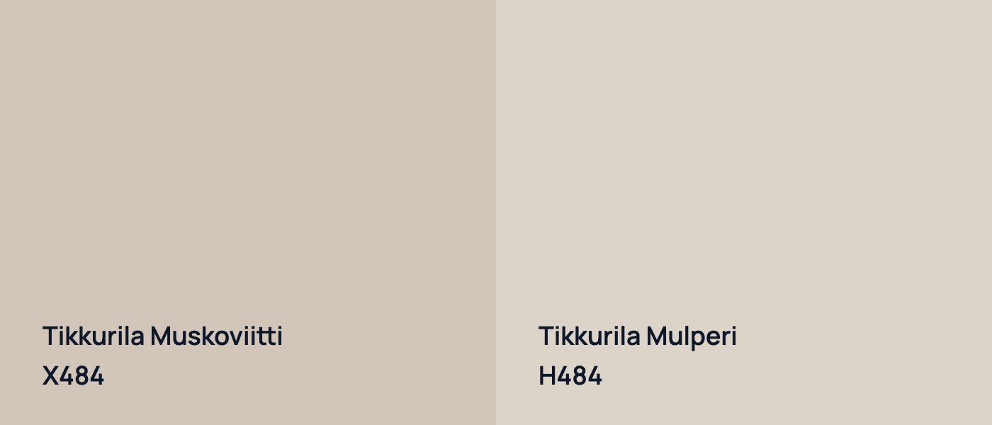 Tikkurila Muskoviitti X484 vs Tikkurila Mulperi H484