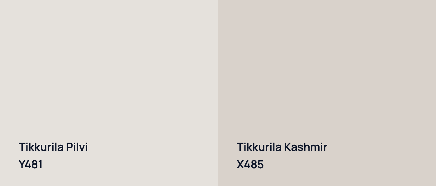 Tikkurila Pilvi Y481 vs Tikkurila Kashmir X485