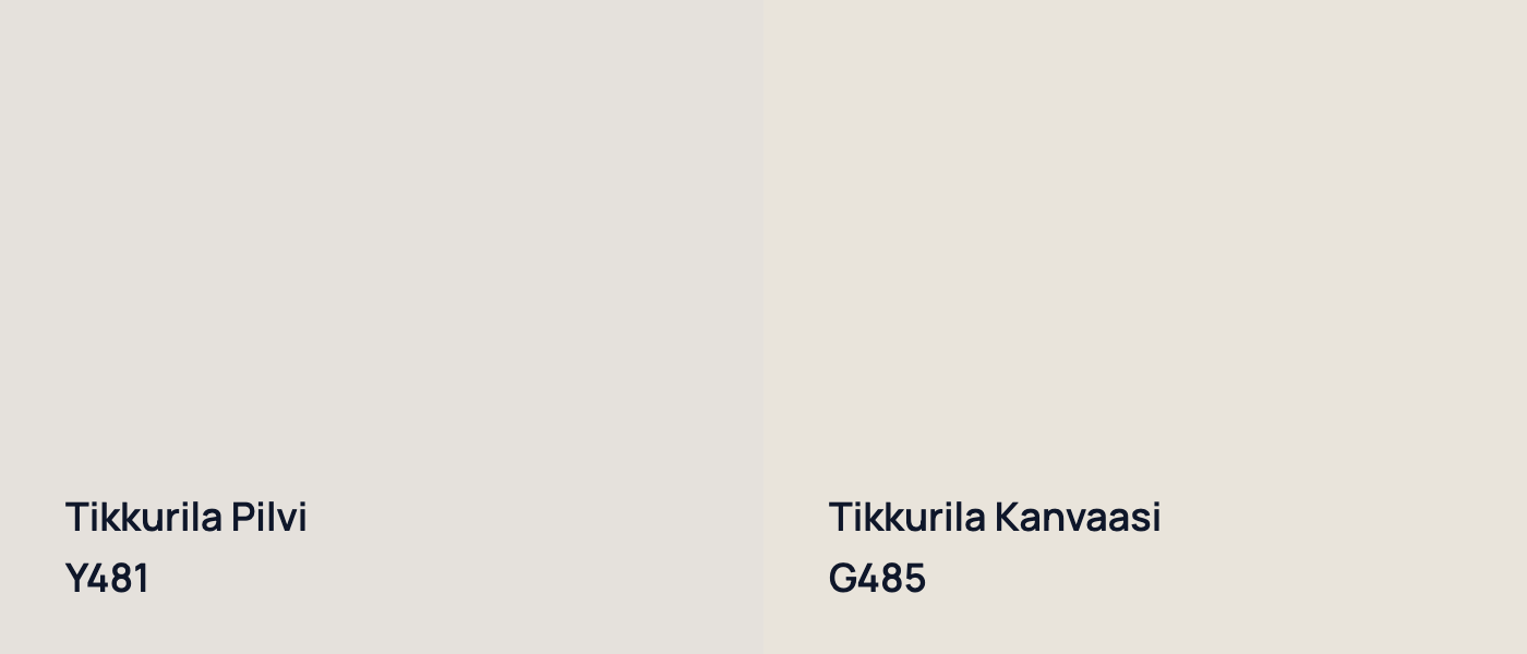 Tikkurila Pilvi Y481 vs Tikkurila Kanvaasi G485