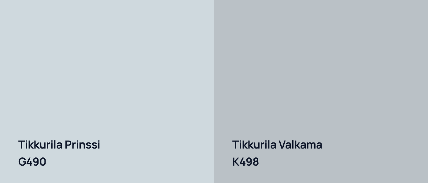 Tikkurila Prinssi G490 vs Tikkurila Valkama K498