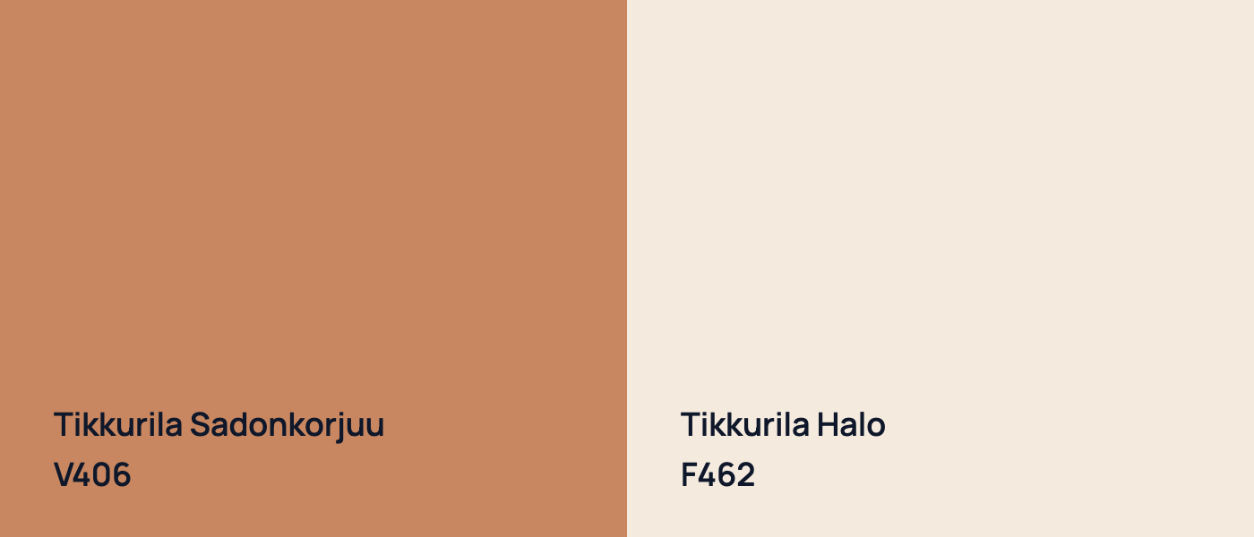 Tikkurila Sadonkorjuu V406 vs Tikkurila Halo F462