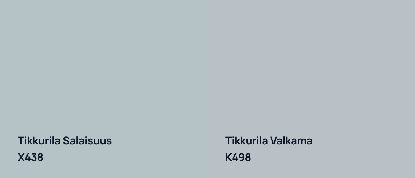 Tikkurila Salaisuus X438 vs Tikkurila Valkama K498