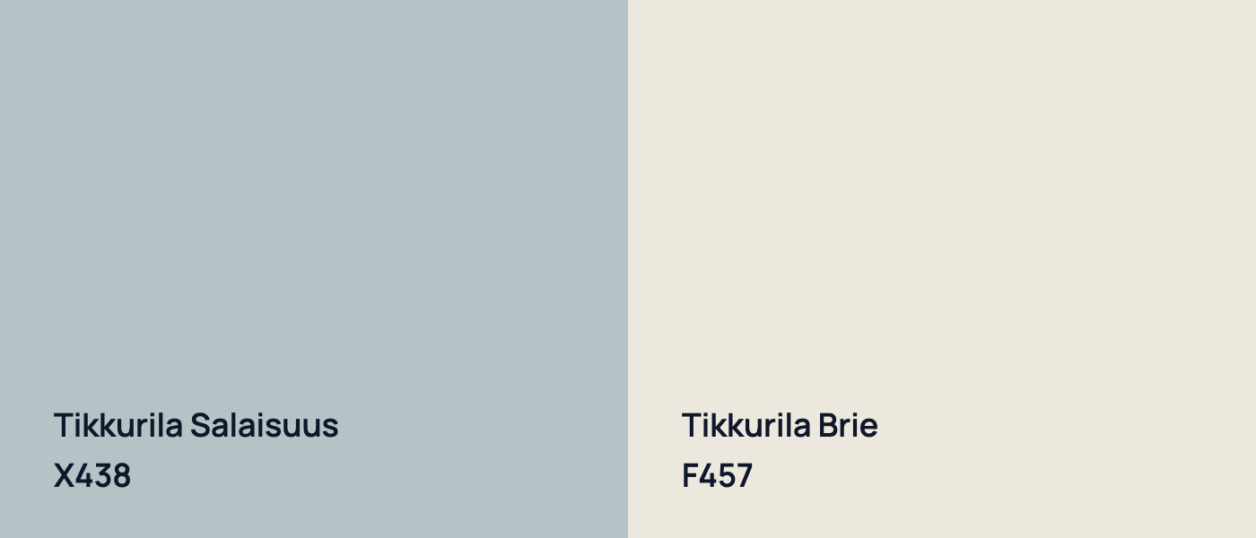 Tikkurila Salaisuus X438 vs Tikkurila Brie F457