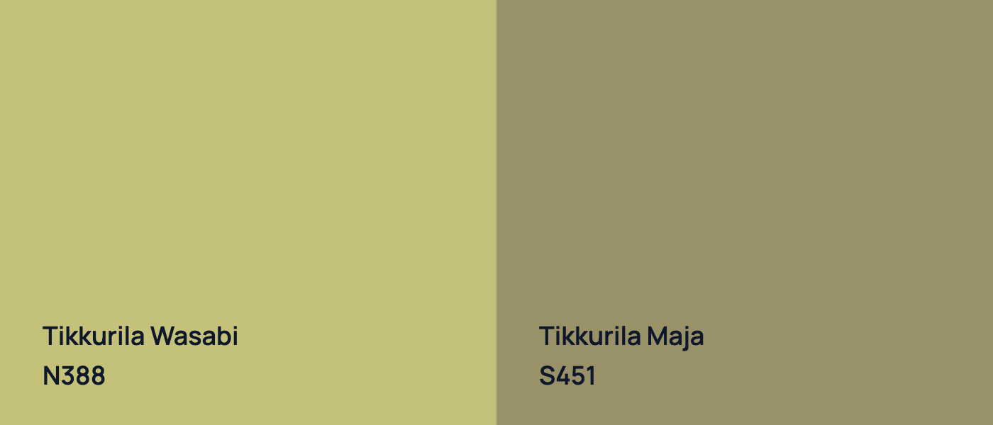 Tikkurila Wasabi N388 vs Tikkurila Maja S451