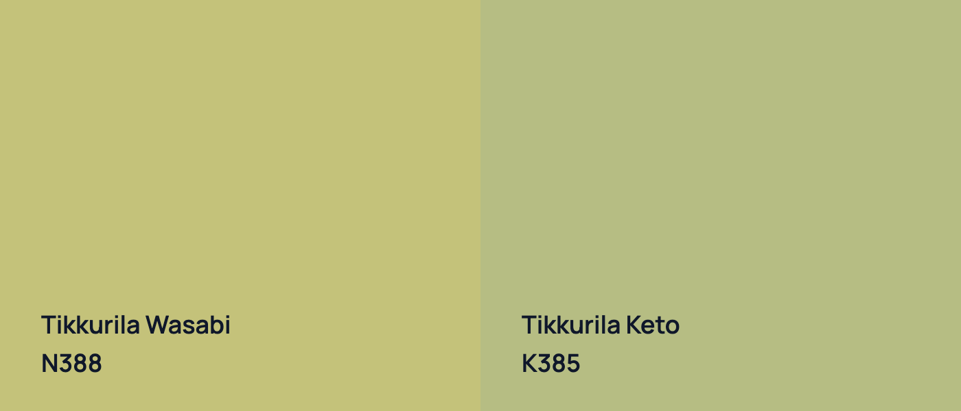 Tikkurila Wasabi N388 vs Tikkurila Keto K385