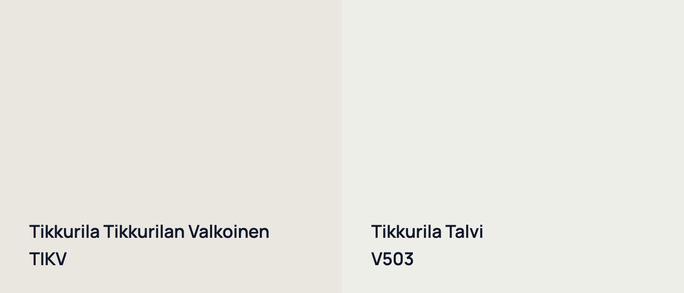 Tikkurila Tikkurilan Valkoinen TIKV vs Tikkurila Talvi V503